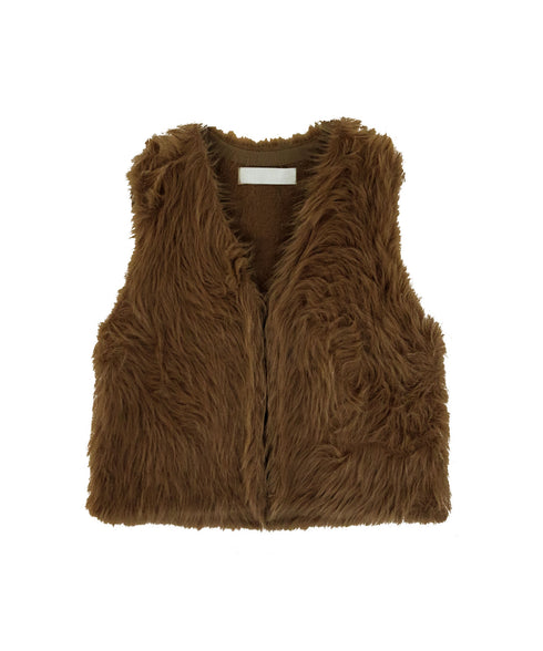 2way shaggy knit vest